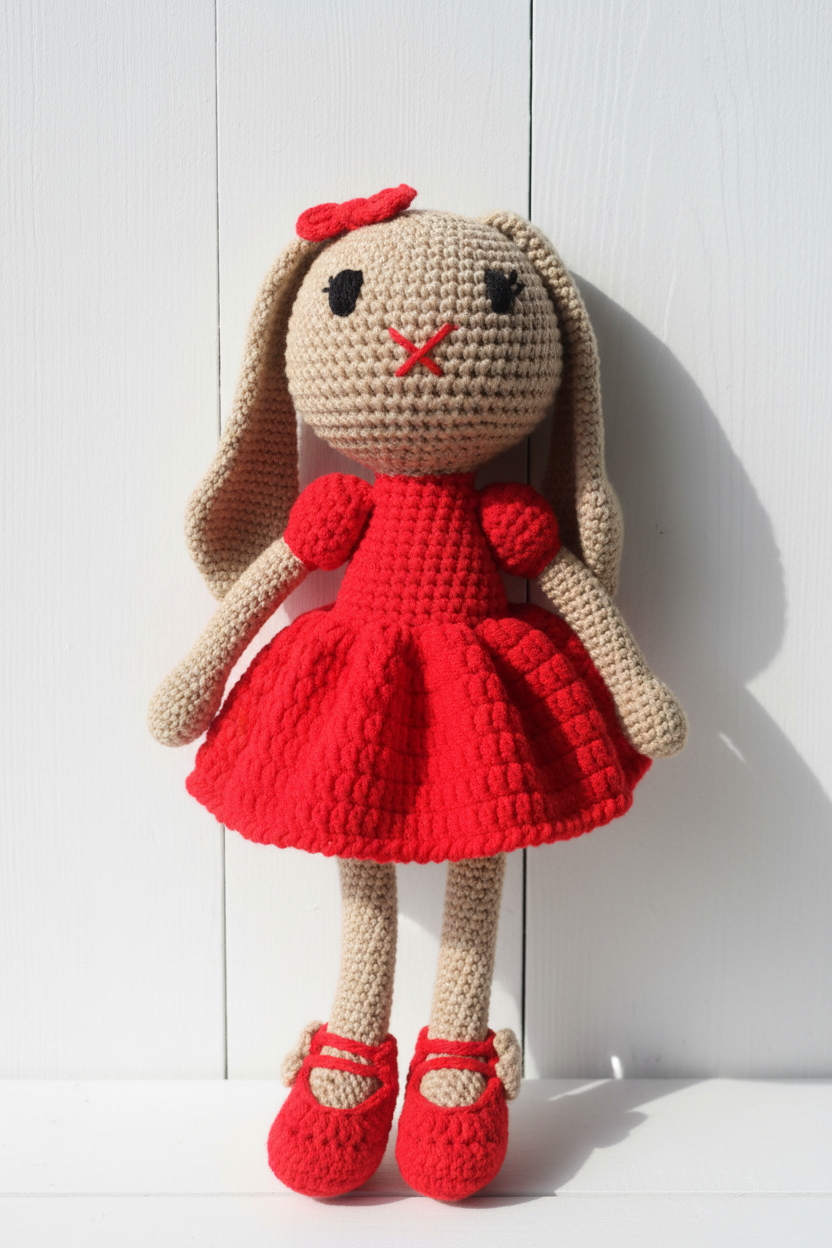 Red and Tan Bunny Doll